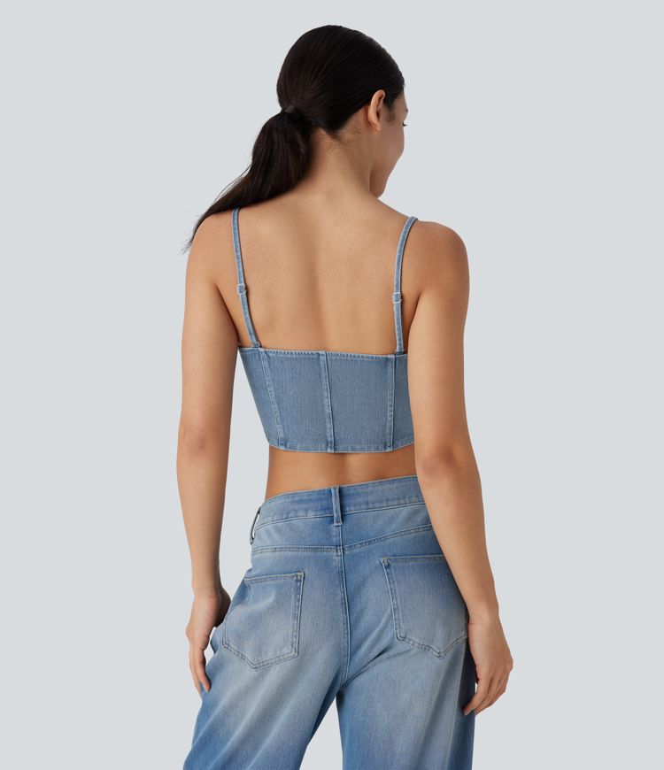 Halara Flex™ Denim Cropped Casual Tank Top