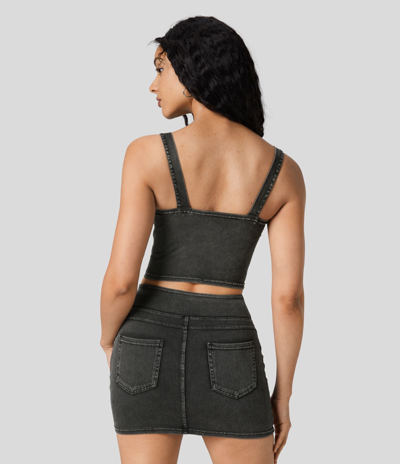 Halara Flex™ Yoga Tank Top in Thin, Stretchy Denim Knit