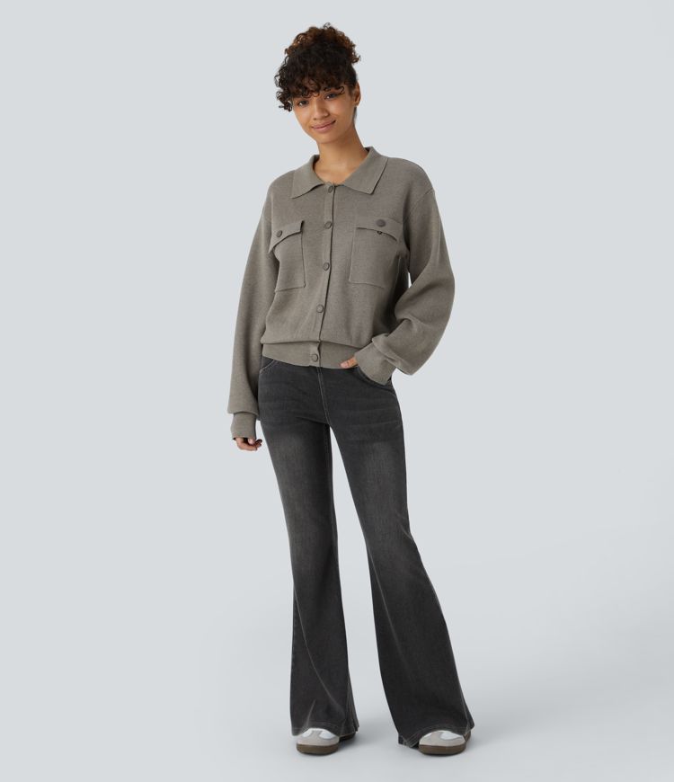 Pocket Long Sleeve Casual Jumper