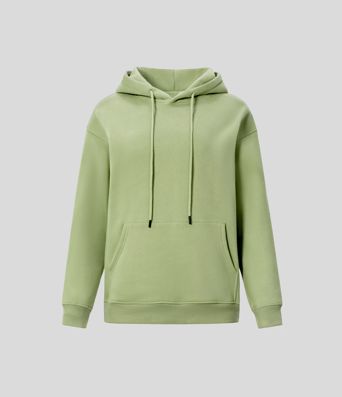 Hooded Drawstring Dropped Shoulder Kangaroo Pocket Fleece Hoodie Sweatshirt