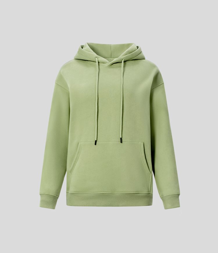 Hooded Drawstring Dropped Shoulder Kangaroo Pocket Fleece Hoodie Sweatshirt