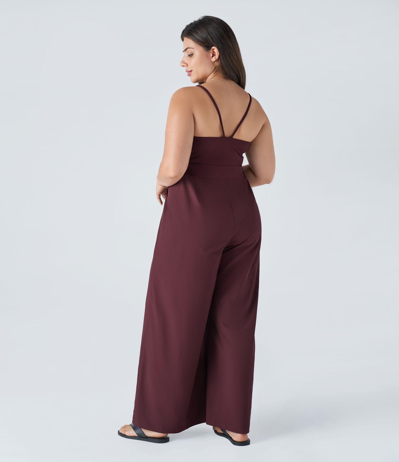Breezeful™ Pocket Wide Leg Quick Dry Slip Plus Size Jumpsuit