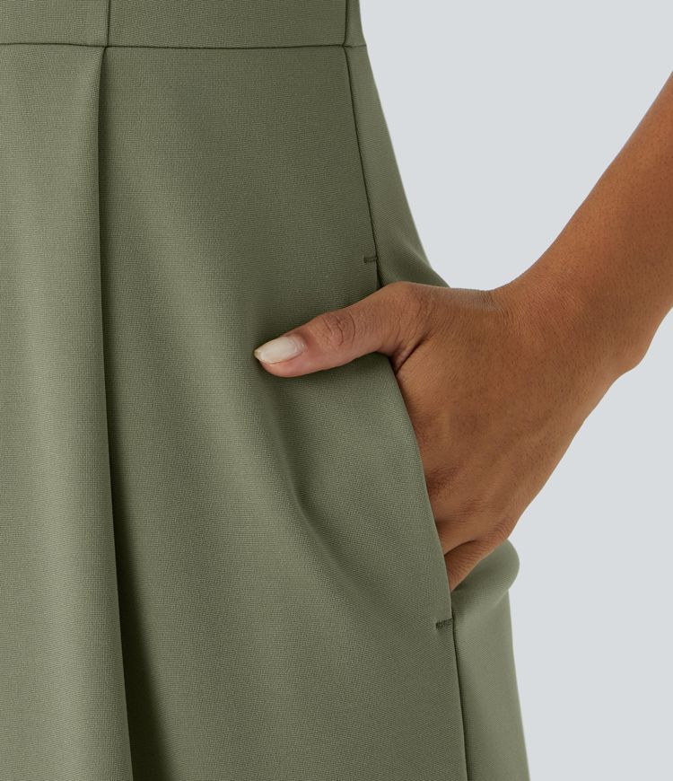 Mono plisado bolsillo lateral correa ajustable