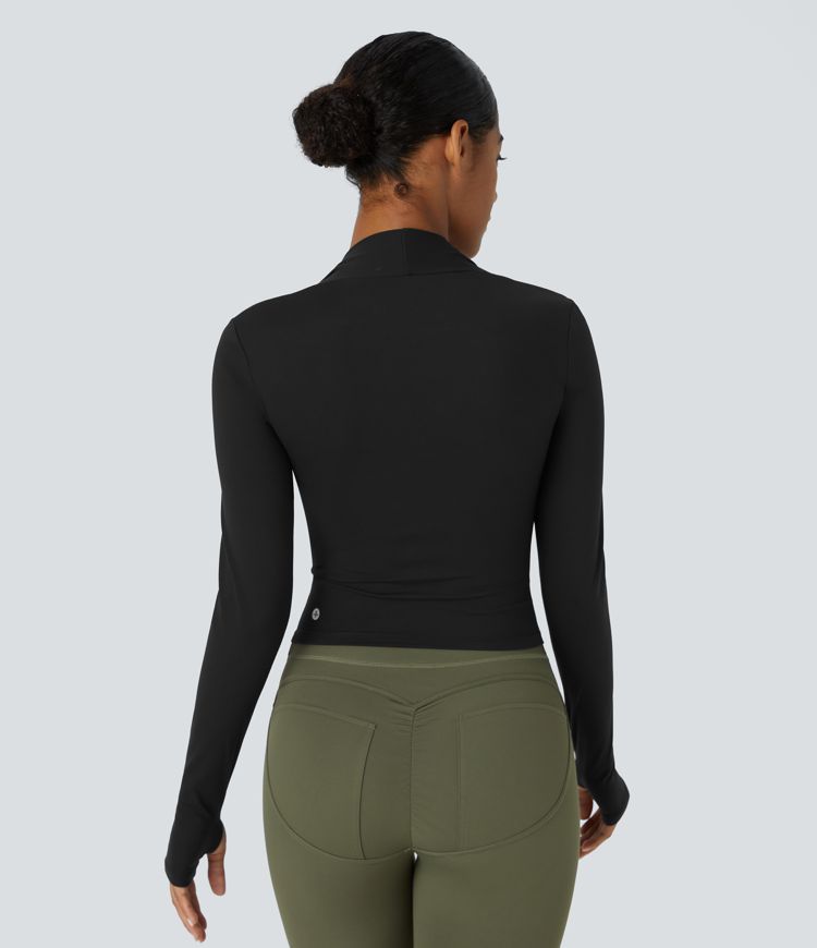 Softlyzero™ Plush Long Sleeve Thumb Hole 2-in-1 Yoga Sports Top
