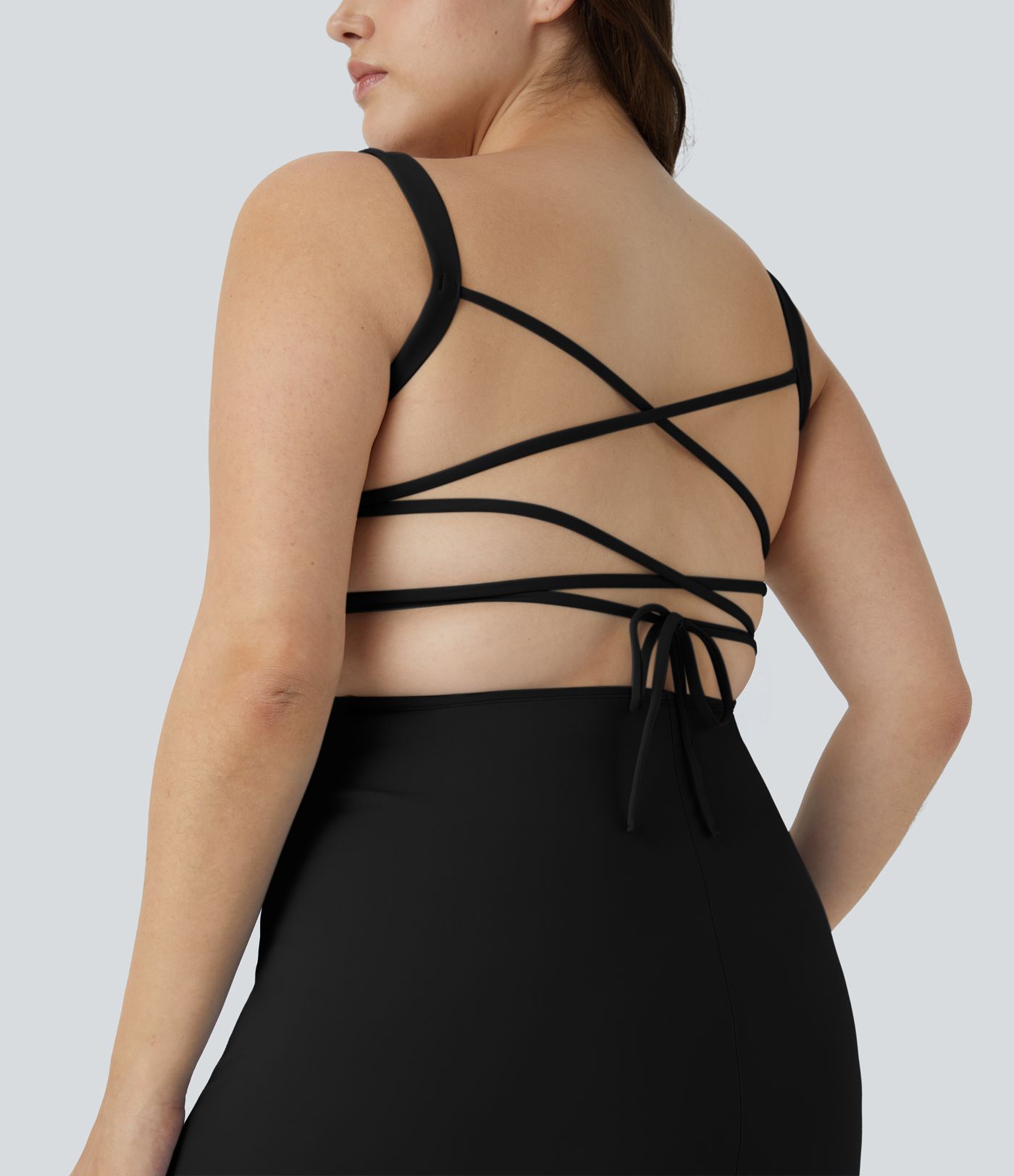 Robe Midi Casual Plissée Dos Nu Croisée Fendue Laqué Grande Taille