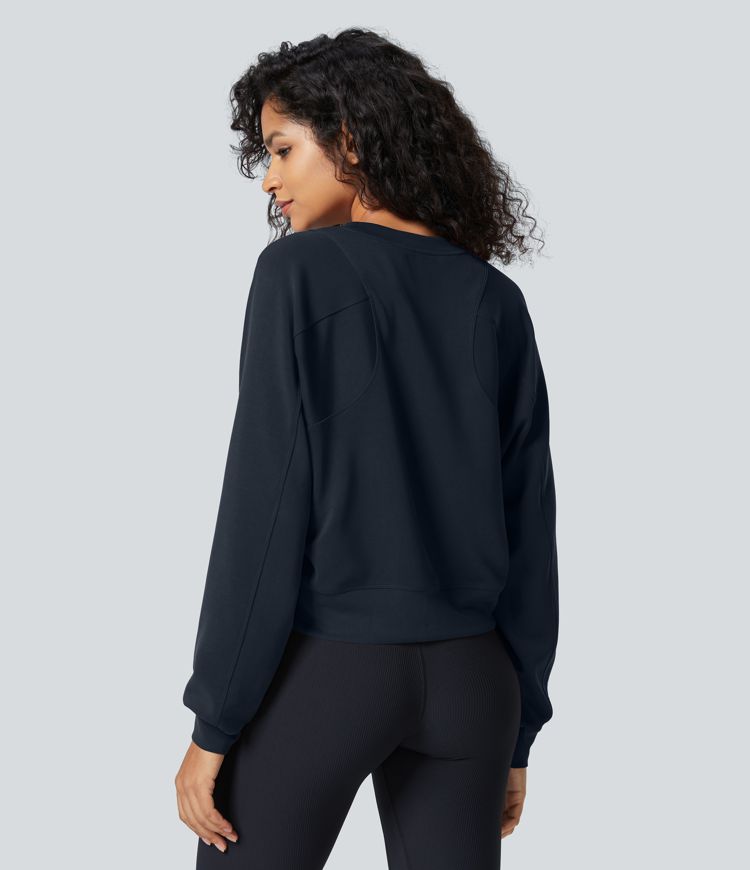 Sudadera resistente cuello redondo manga raglán