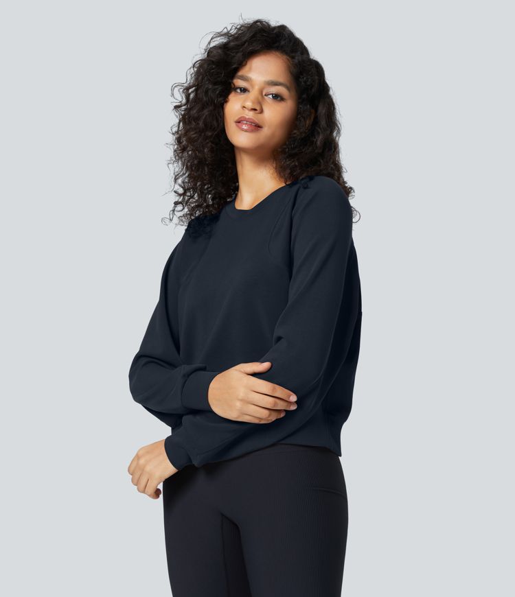 Sudadera resistente cuello redondo manga raglán