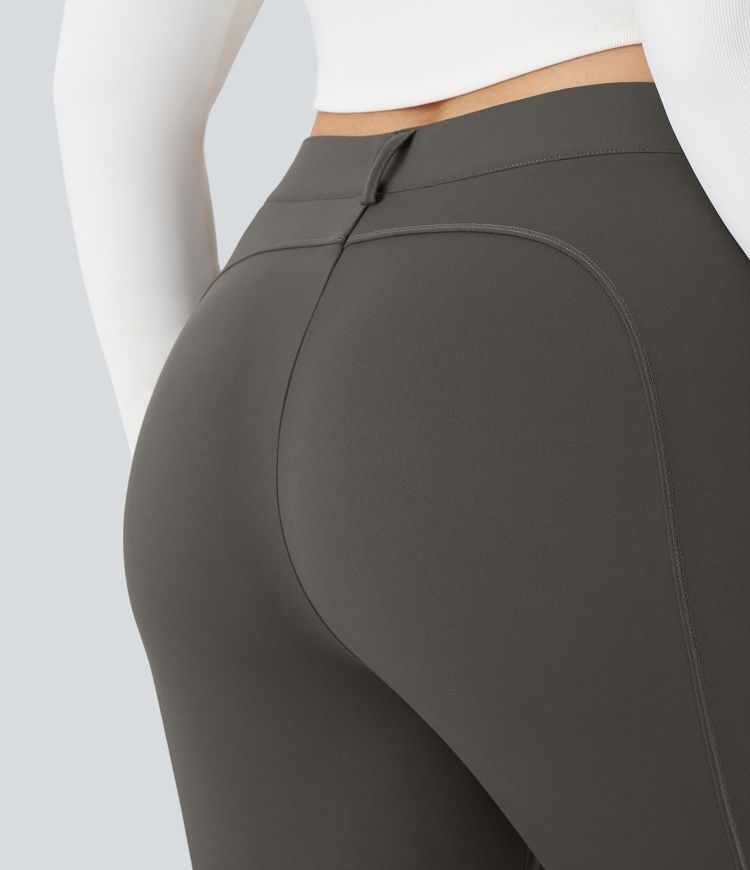 High Waisted Button Zipper Multiple Pockets Solid Slim Hiking Plus Size Cargo Trousers