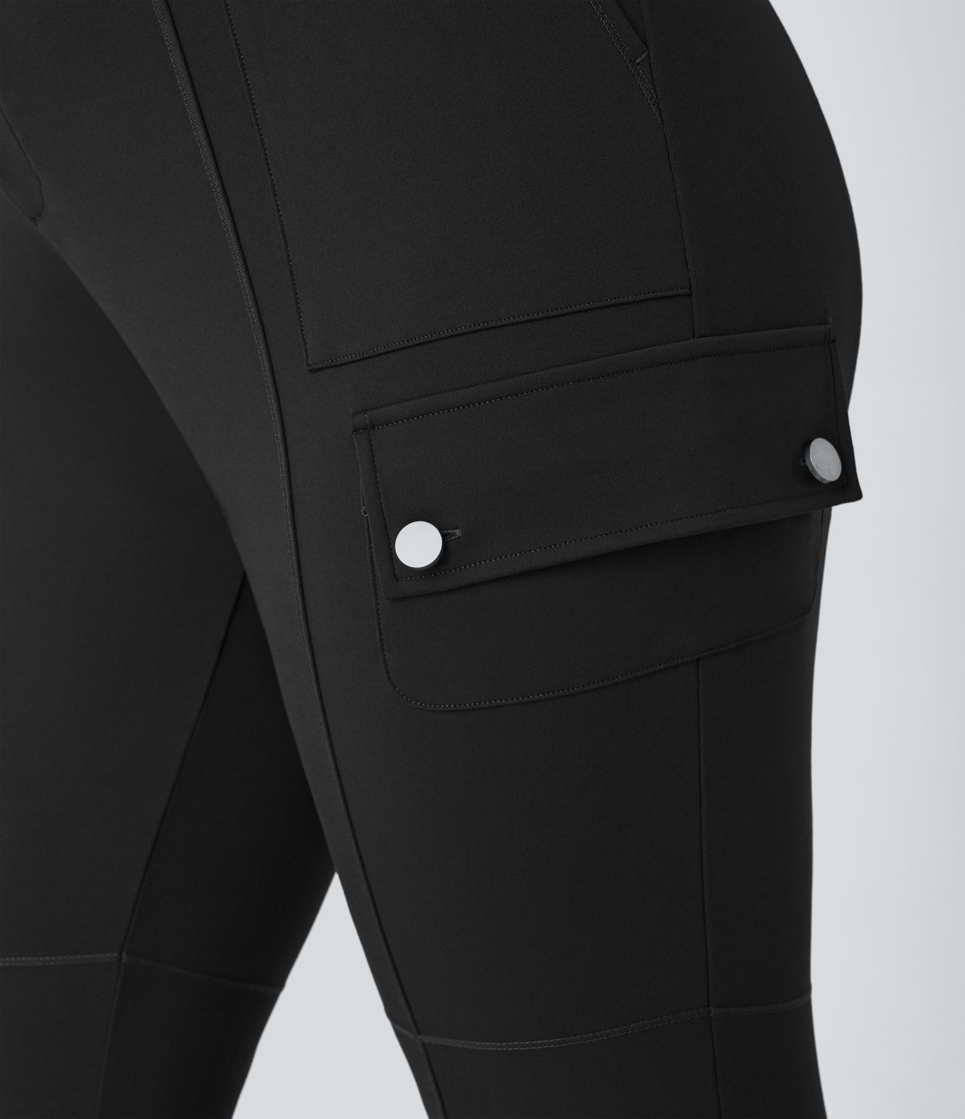 Pantalon cargo randonnée grande taille ajusté uni taille haute DayStretch avec poches zippées