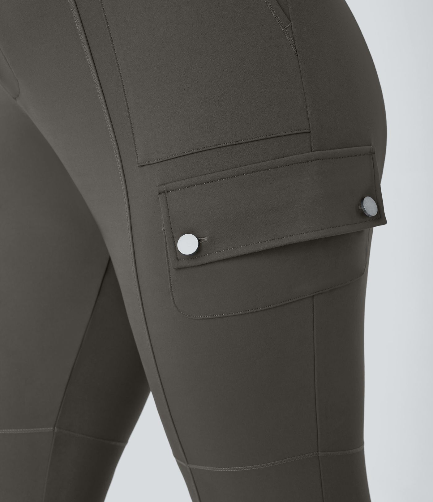 DayStretch High Waisted Zipper Pockets Solid Slim Hiking Plus Size Cargo Trousers