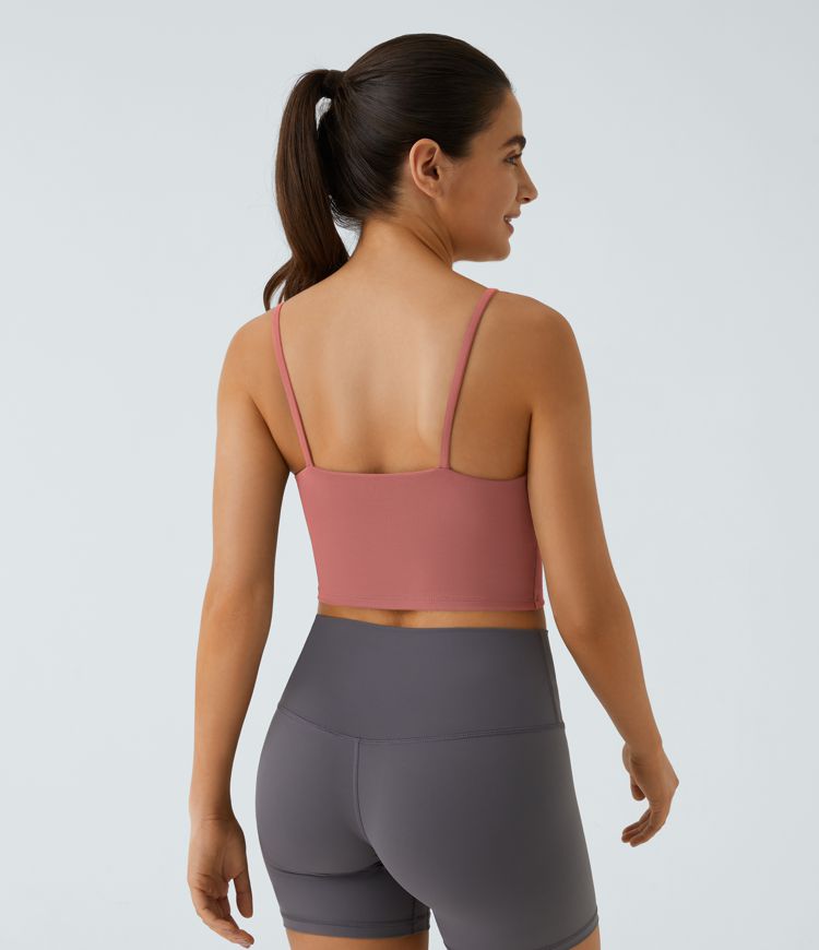 Basic Padded Workout Cropped Tank Top A-C Cups