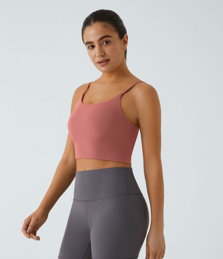 Basic Padded Workout Cropped Tank Top A-C Cups