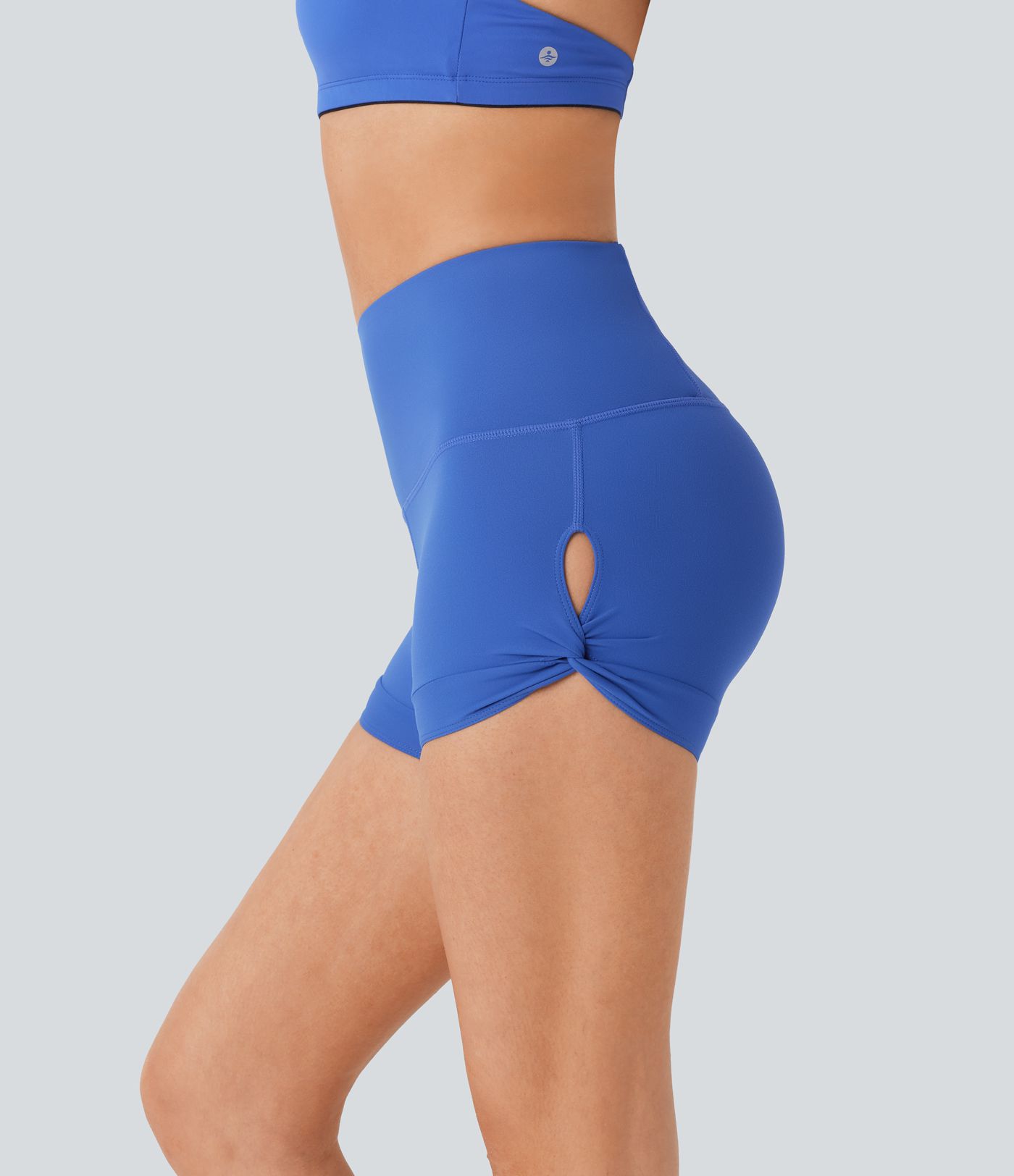 Softlyzero™ - Yoga-Shorts mit hohem Bund, Gesäßtasche und Cut-Outs - 6,35 cm