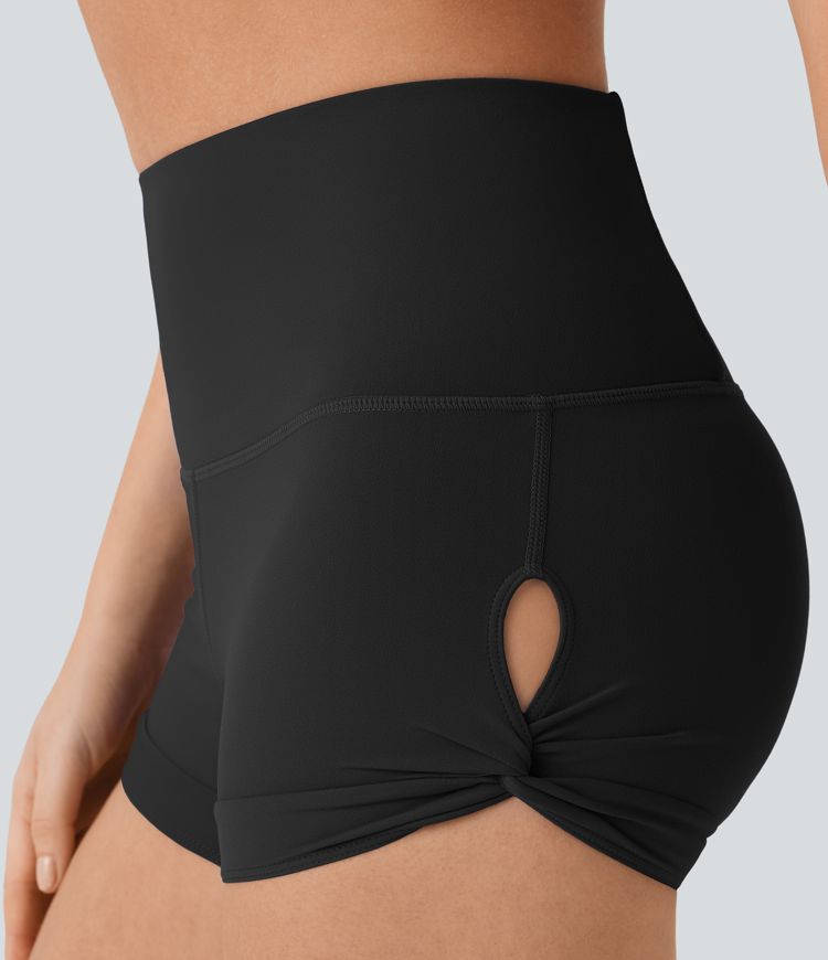 SoftlyZero™ High Waisted Pocket Cut Out Yoga Biker Shorts 2.5''-UPF50+