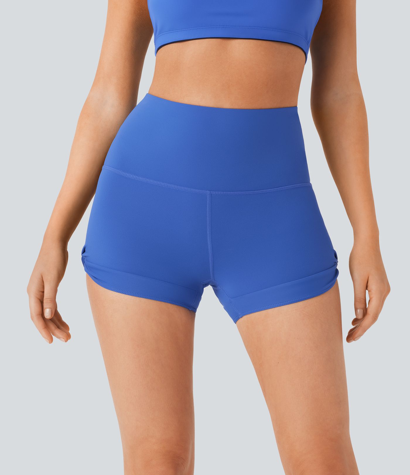 Softlyzero™ - Yoga-Shorts mit hohem Bund, Gesäßtasche und Cut-Outs - 6,35 cm
