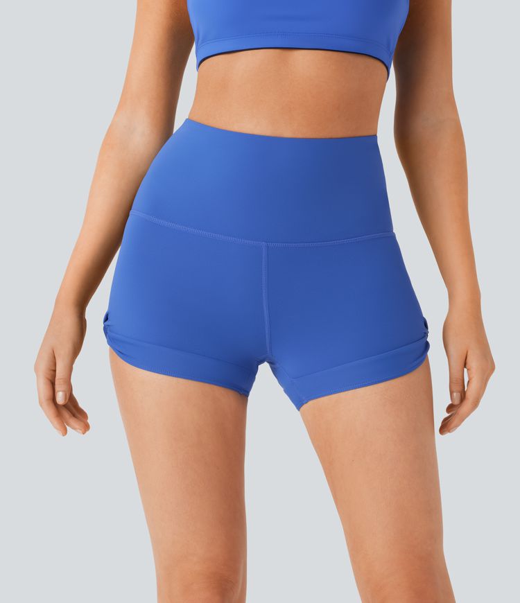 Softlyzero™ - Yoga-Shorts mit hohem Bund, Gesäßtasche und Cut-Outs - 6,35 cm