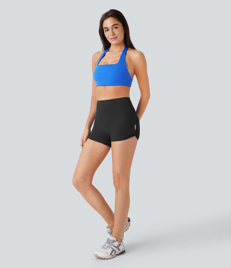 SoftlyZero™ High Waisted Pocket Cut Out Yoga Biker Shorts 2.5''-UPF50+