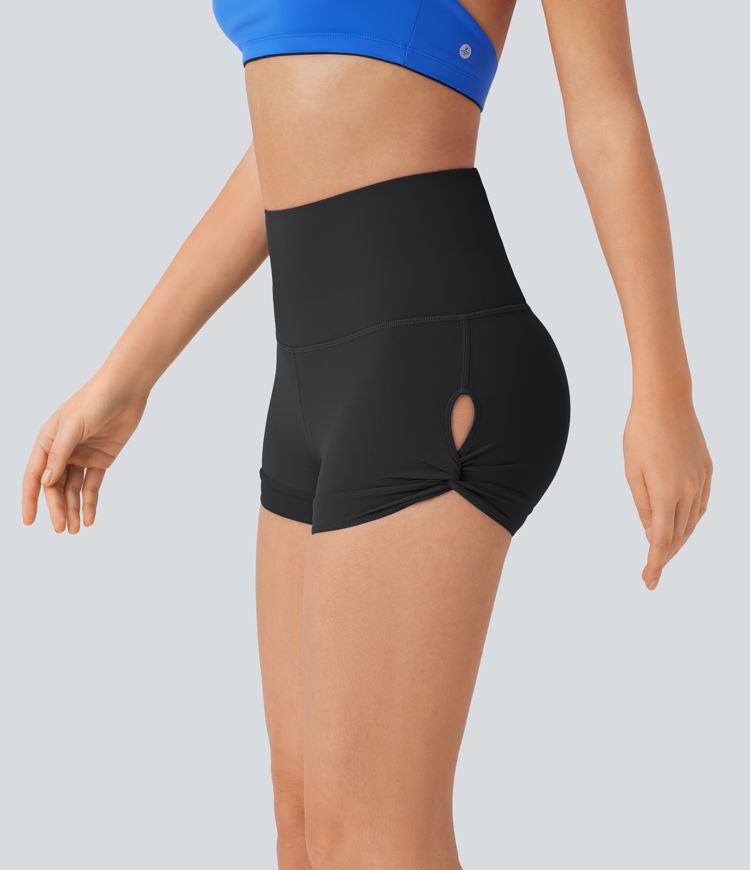 SoftlyZero™ High Waisted Pocket Cut Out Yoga Biker Shorts 2.5''-UPF50+