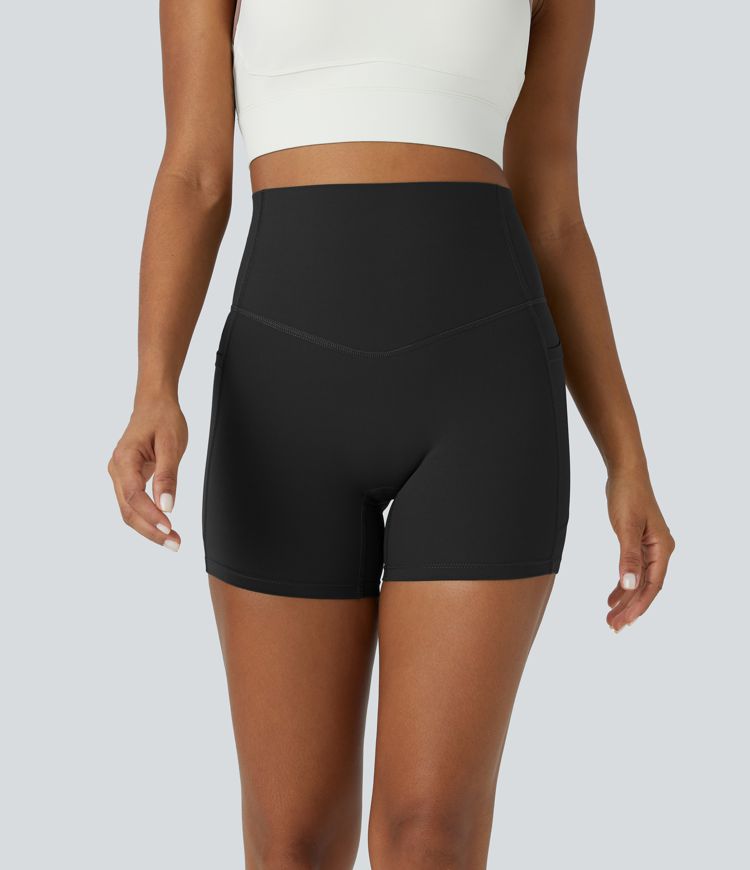 Halara UltraSculpt™ SoCinched High Waisted Tummy Control Pocket Shaping Training Biker Shorts 5''