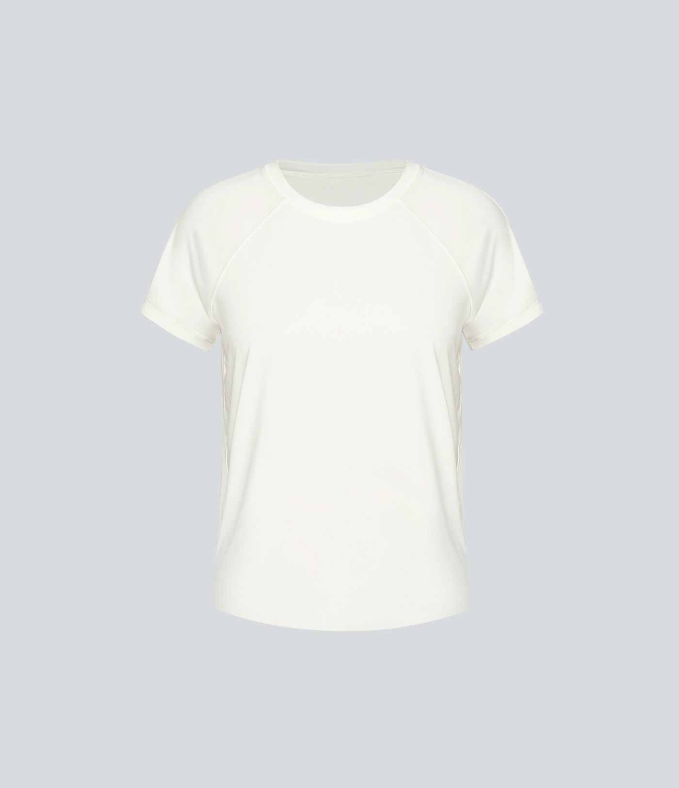 Contrast Mesh Split Bottom Short Sleeve Cool Touch Yoga Sports Top