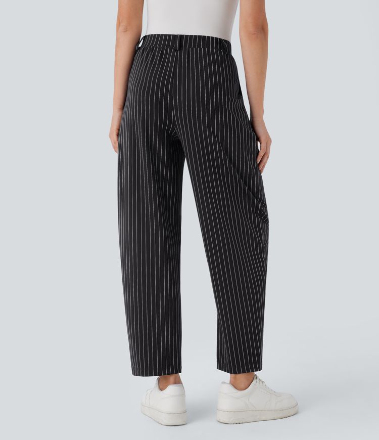 Halara Flex™ Mid Rise Pocket Barrel Leg Cool Touch Stripe Work Pants