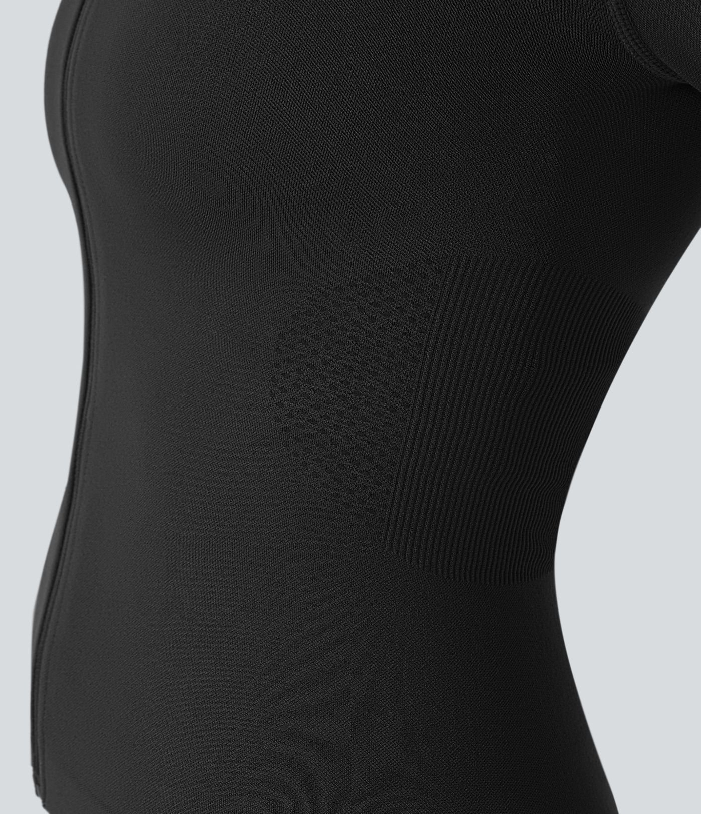 Veste yoga ajustée zippée col montant manches raglan avec passants pouces sans couture OneForm Seamless Flow