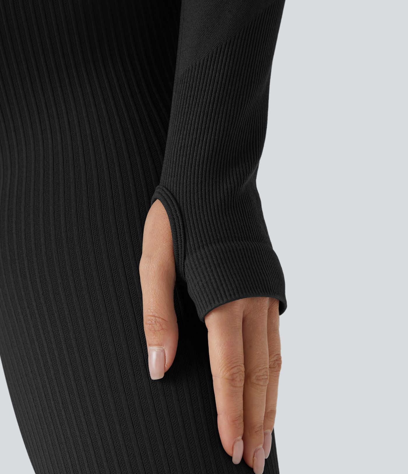 Veste yoga ajustée zippée col montant manches raglan avec passants pouces sans couture OneForm Seamless Flow