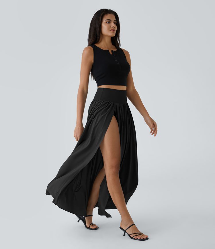 Breezeful™ High Waisted 2-in-1 Flowy Quick Dry Maxi Casual Skirt