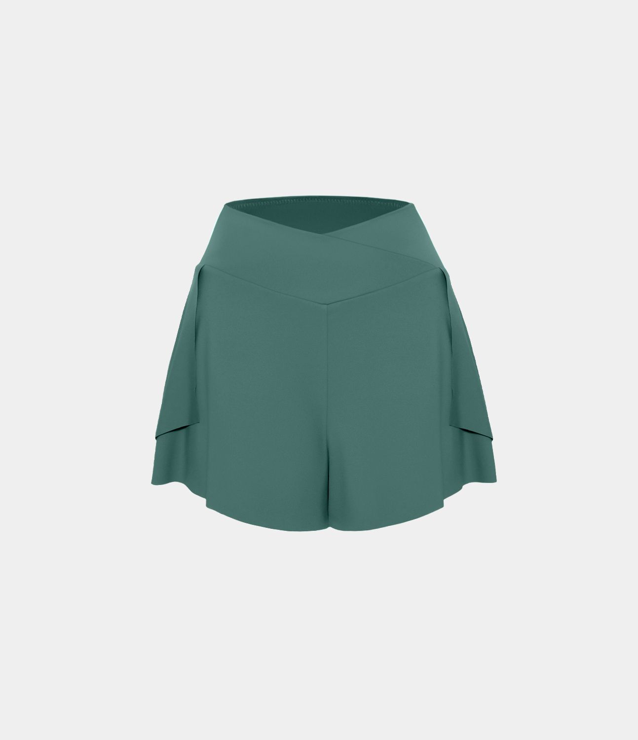 Lässige Crossover-Shorts mit hohem Bund, Seitentaschen und Schlitz - 7,62 cm