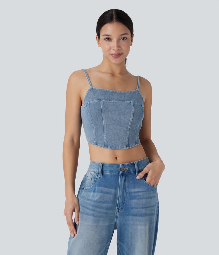 Halara Flex™ Denim Cropped Casual Tank Top