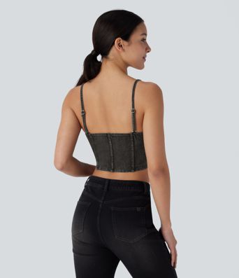 Halara Flex™ Denim Cropped Casual Tank Top