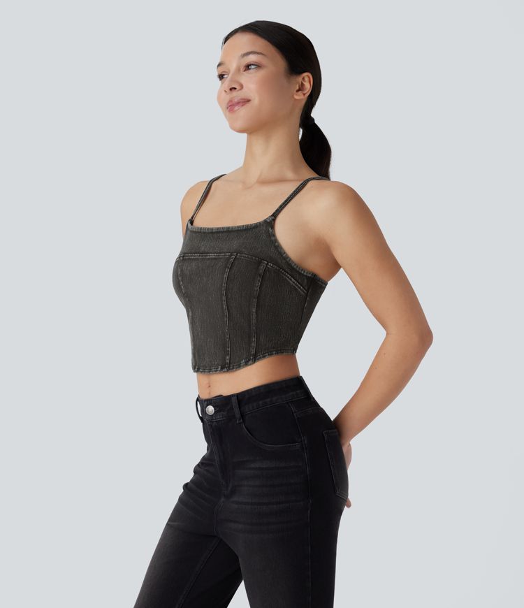 Halara Flex™ Denim Cropped Casual Tank Top