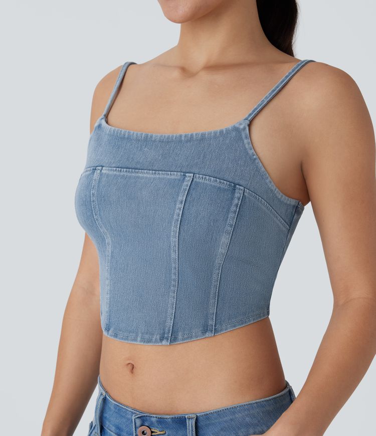 Halara Flex™ Denim Cropped Casual Tank Top