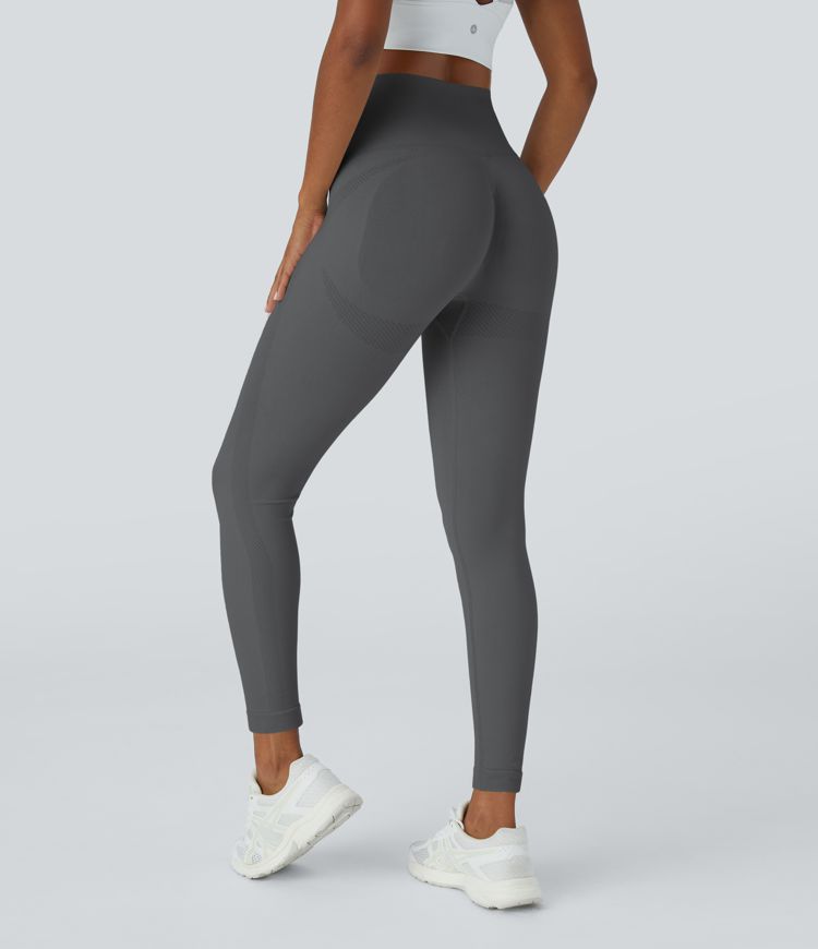 Legging de yoga 7/8 sans couture Seamless taille haute, froncé