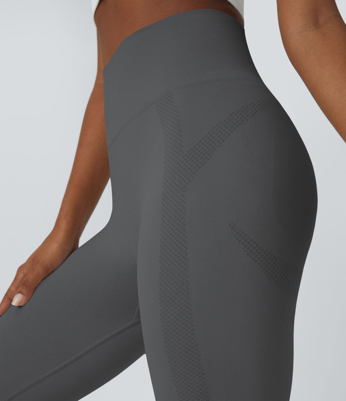 Legging de yoga 7/8 sans couture Seamless taille haute, froncé