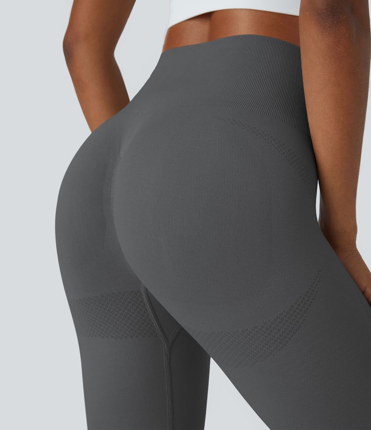 Legging de yoga 7/8 sans couture Seamless taille haute, froncé