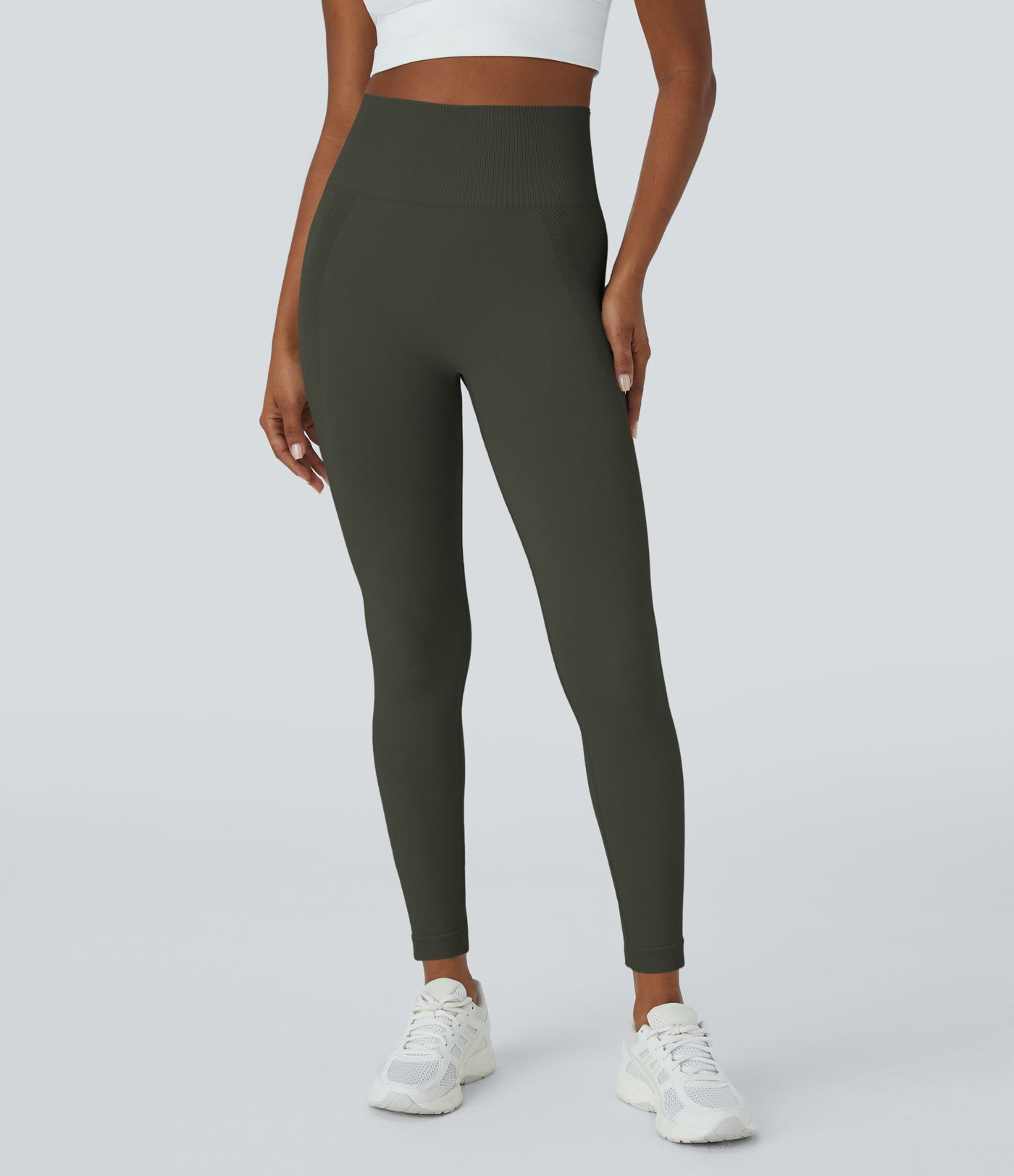 OneForm Seamless Flow High Waisted Ruched 7/8 Yoga Leggings