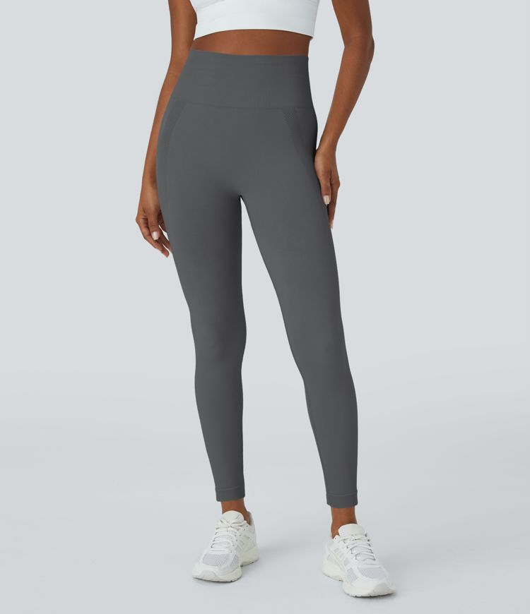 Legging de yoga 7/8 sans couture Seamless taille haute, froncé