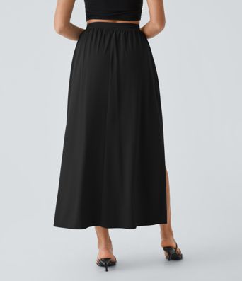 Breezeful™ High Waisted Tie Front Flowy 2-in-1 Maxi Quick Dry Casual Skirt