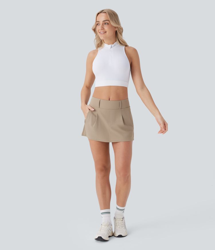 Short De Course Femme Legging 7/8 Taille Haute Avec Poches Therma