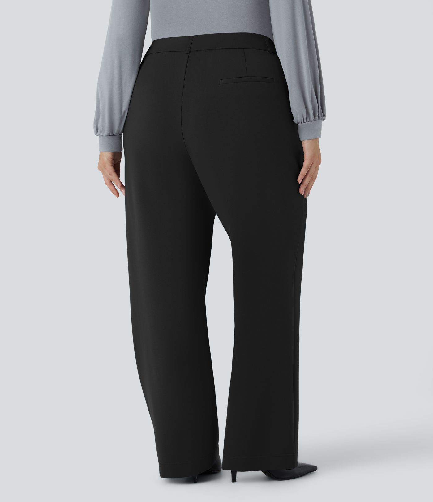 Halara Flex™ SculptKnit High Waisted Zipper Pocket Straight Leg Plus Size Work Trousers