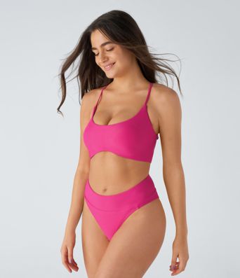 Backless Lace Up Bikini Top Swimsuit