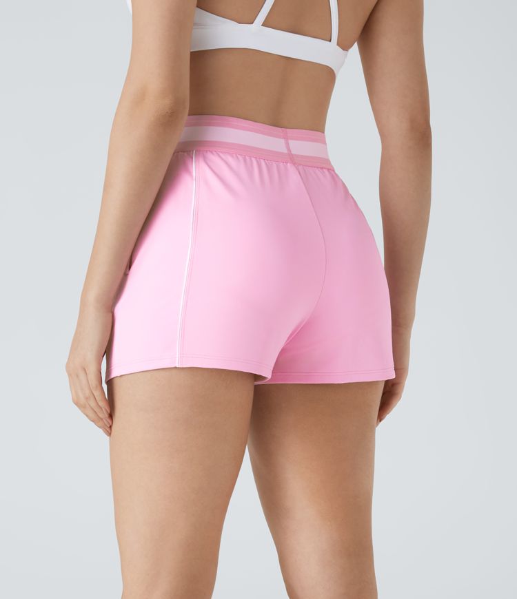 Softlyzero™ Airy High Waisted Side Pocket Color Block Cool Touch Workout Shorts