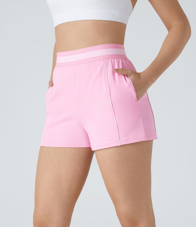 Softlyzero™ Airy High Waisted Side Pocket Color Block Cool Touch Workout Shorts