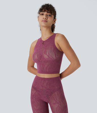 Débardeur Court décontractée à Découpe Fluide