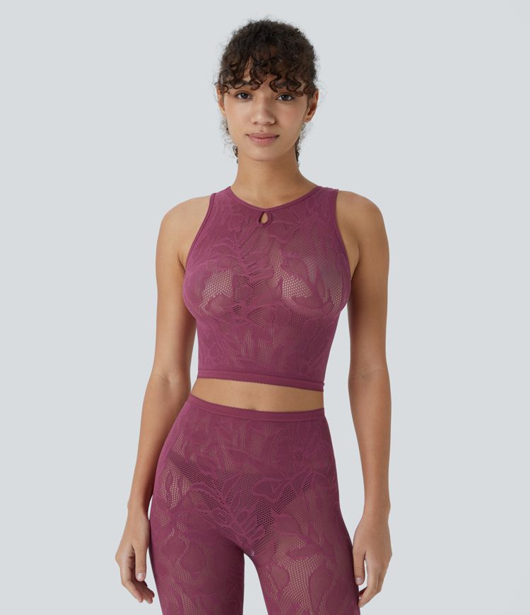 Débardeur Court décontractée à Découpe Fluide