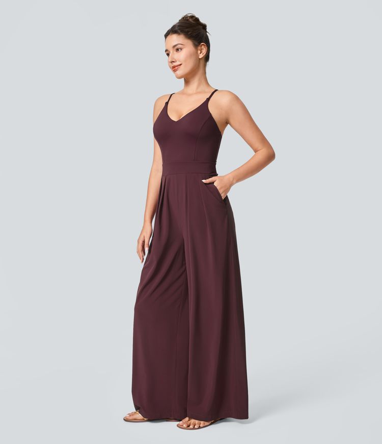 Breezeful™ Pocket Wide Leg Quick Dry Slip Jumpsuit