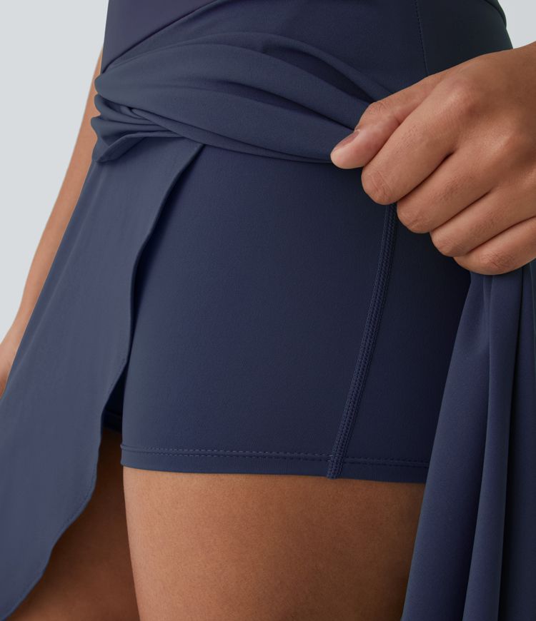 Falda Breezeful™ larga regular tiro alto volante alto bajo 2 en 1 fluida secado rápido