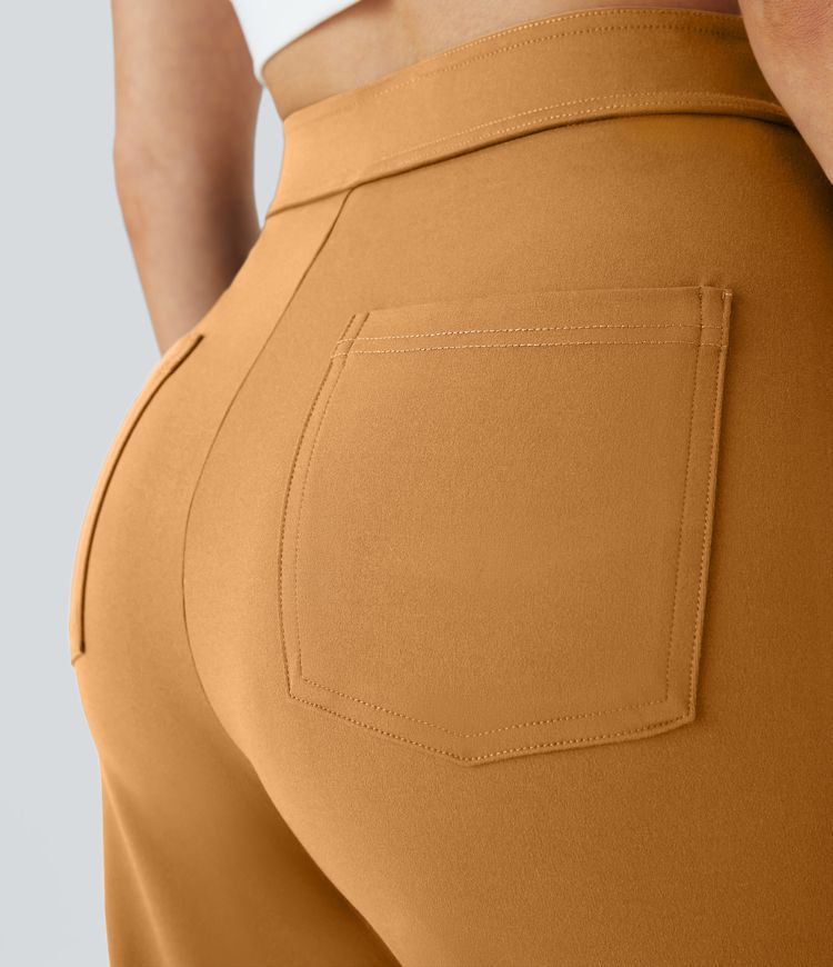 Pantalon taille haute coupe droite DayStretch avec poches