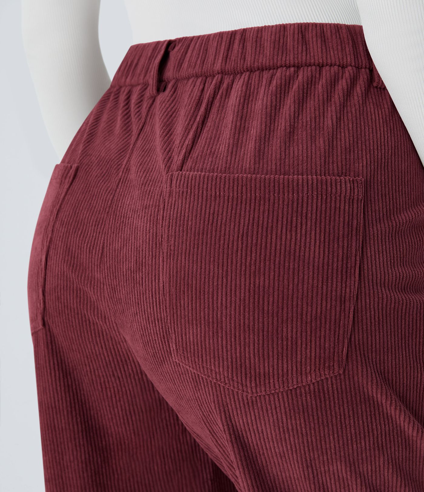 Mid Rise Zipper Pockets Corduroy Casual Joggers